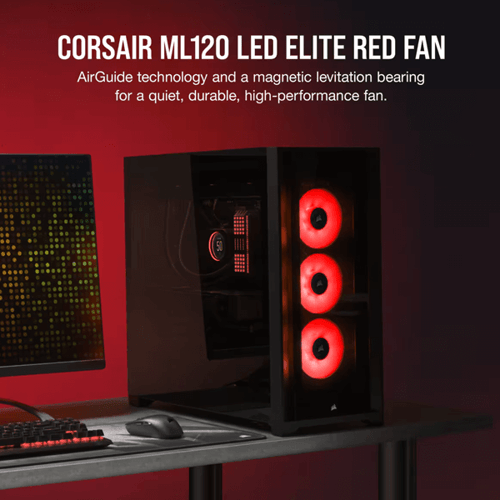 Corsair ML120 LED Elite 120mm Red LED Cabinet Fan (Single Pack)